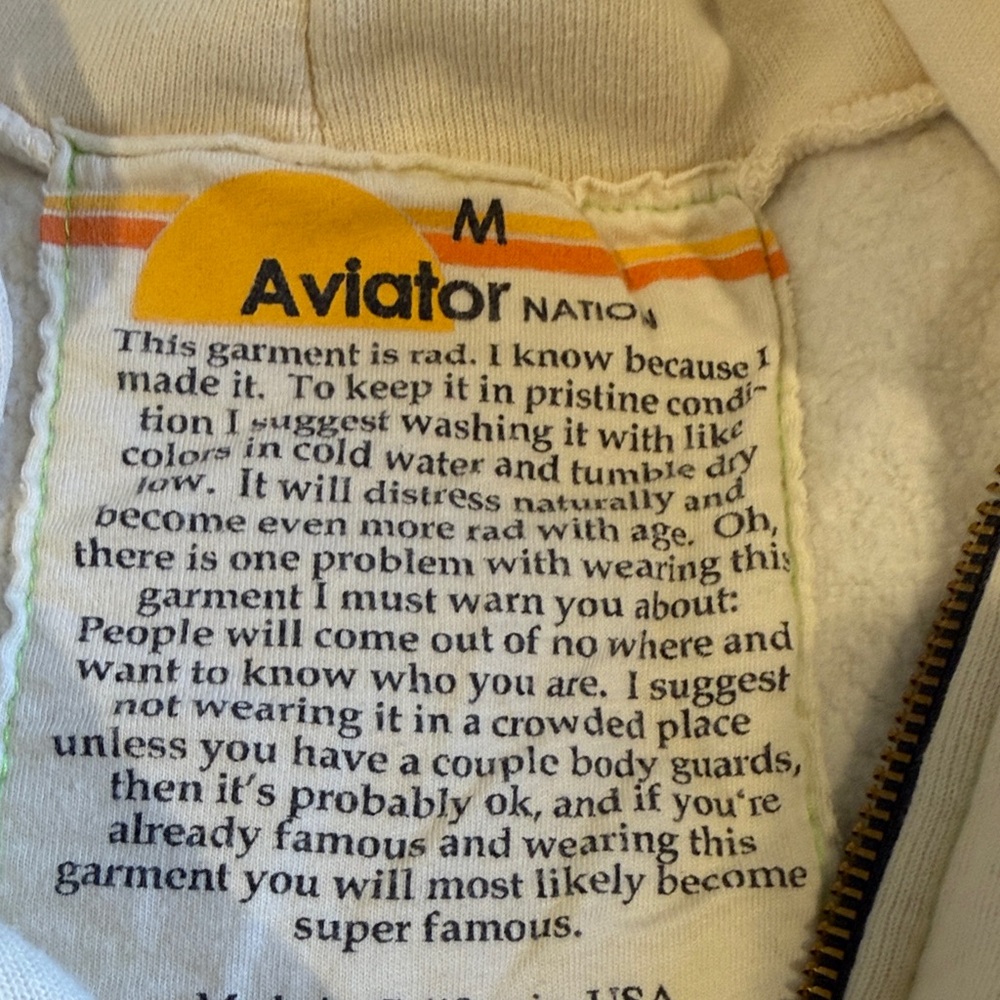 NWOT Aviator Nation Cream and Orange Faded Heart Set - Picture 2 of 5